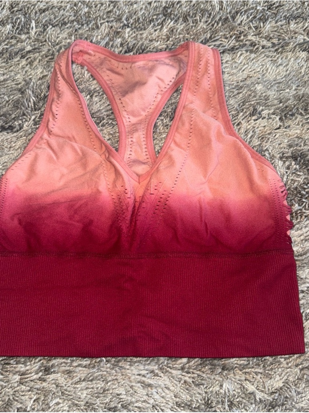 PINK Victoria's Secret Ombre Racerback Sports Bra - Pink to Red